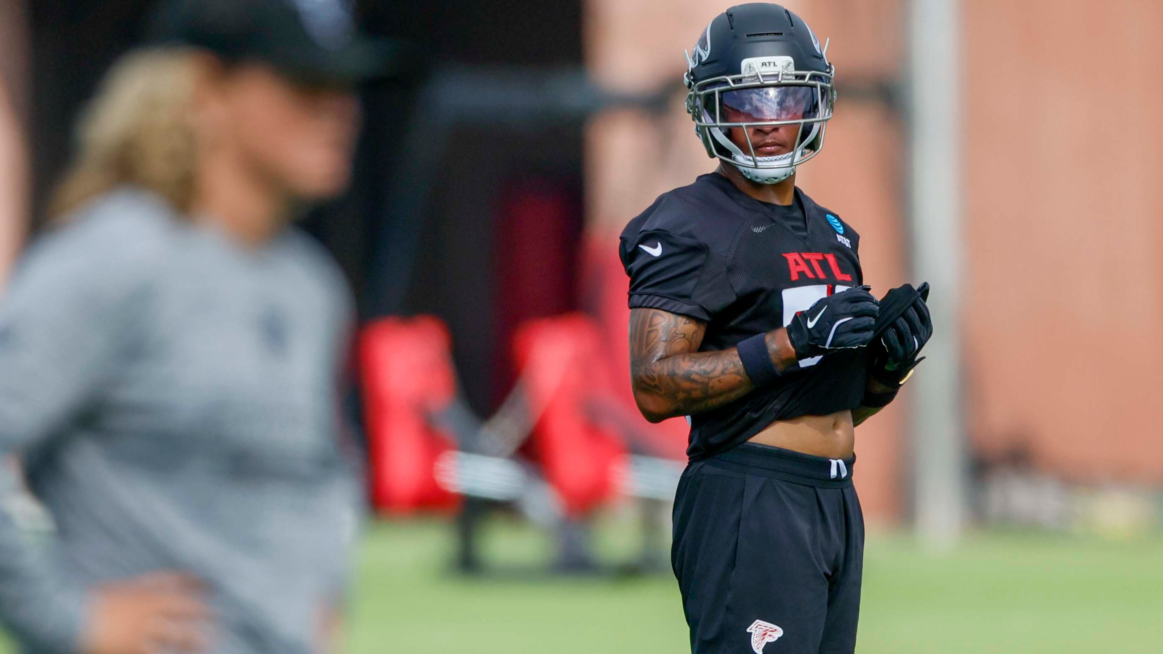 Atlanta Falcons safety Xavier Watts is seen during the first practice of training camp on Thursday, July 24, 2025, in Flowery Branch. (Miguel Martinez/AJC)