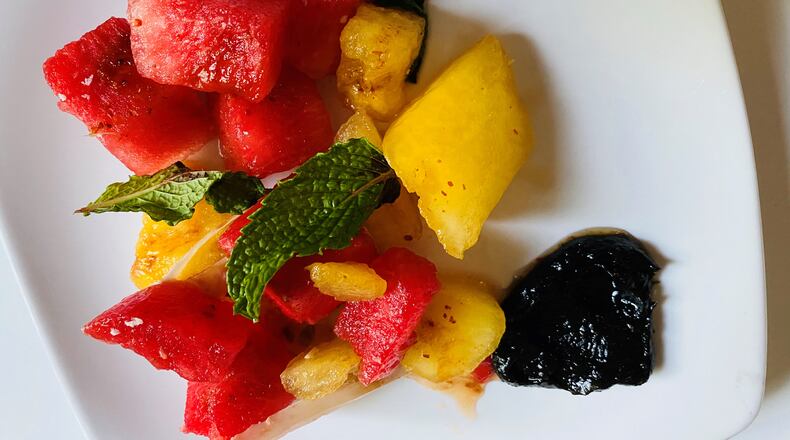 Restaurant Holmes offers watermelon salad with local watermelon, charred fennel jam, cow’s cheese, balsamic vinegar and herbs. CONTRIBUTED BY BOB TOWNSEND