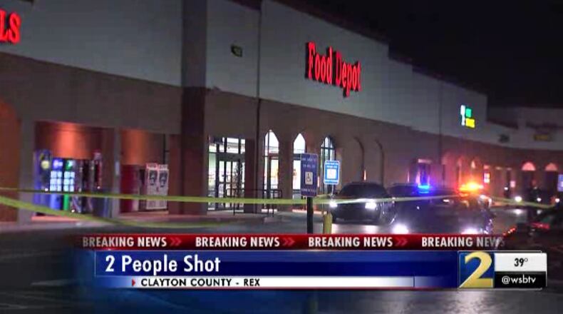 A man and woman were shot at the Food Depot in Rex Thursday evening, Channel 2 Action News reported.