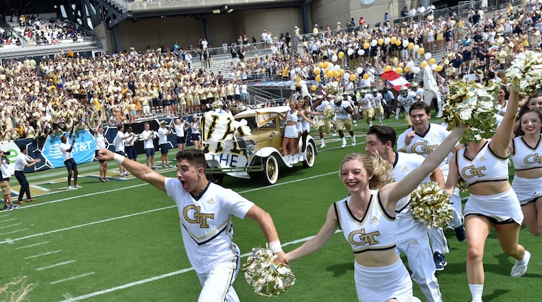 The collective, named Jackets for Atlanthropy, was launched in May by Bo Stapler, a Tech alumnus (2005) and self-described Jackets diehard fan. Its aim is to provide honoraria to Tech athletes for taking part in charitable activities. (HYOSUB SHIN / HSHIN@AJC.COM)