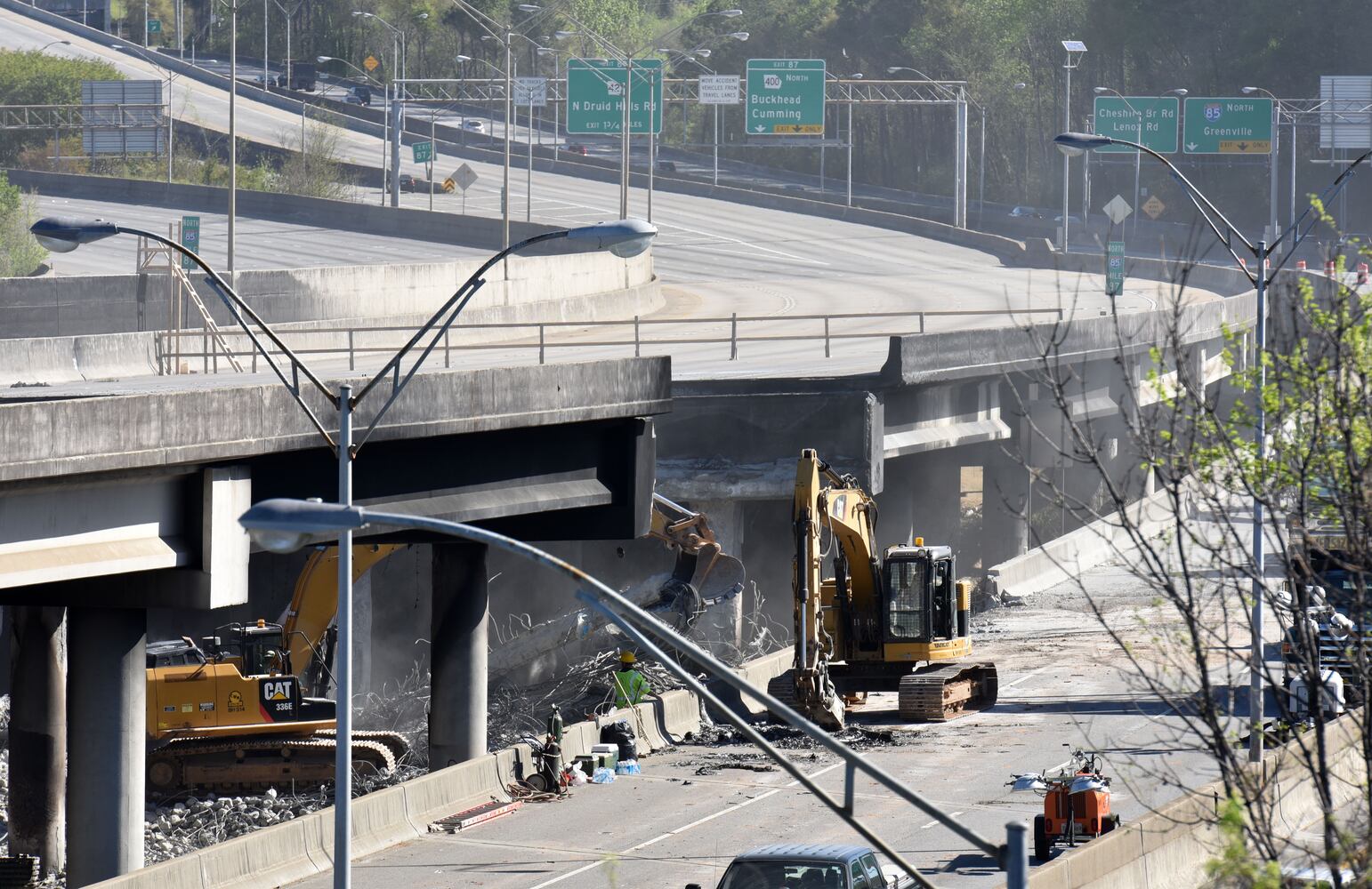 I-85 collapse aftermath April 1
