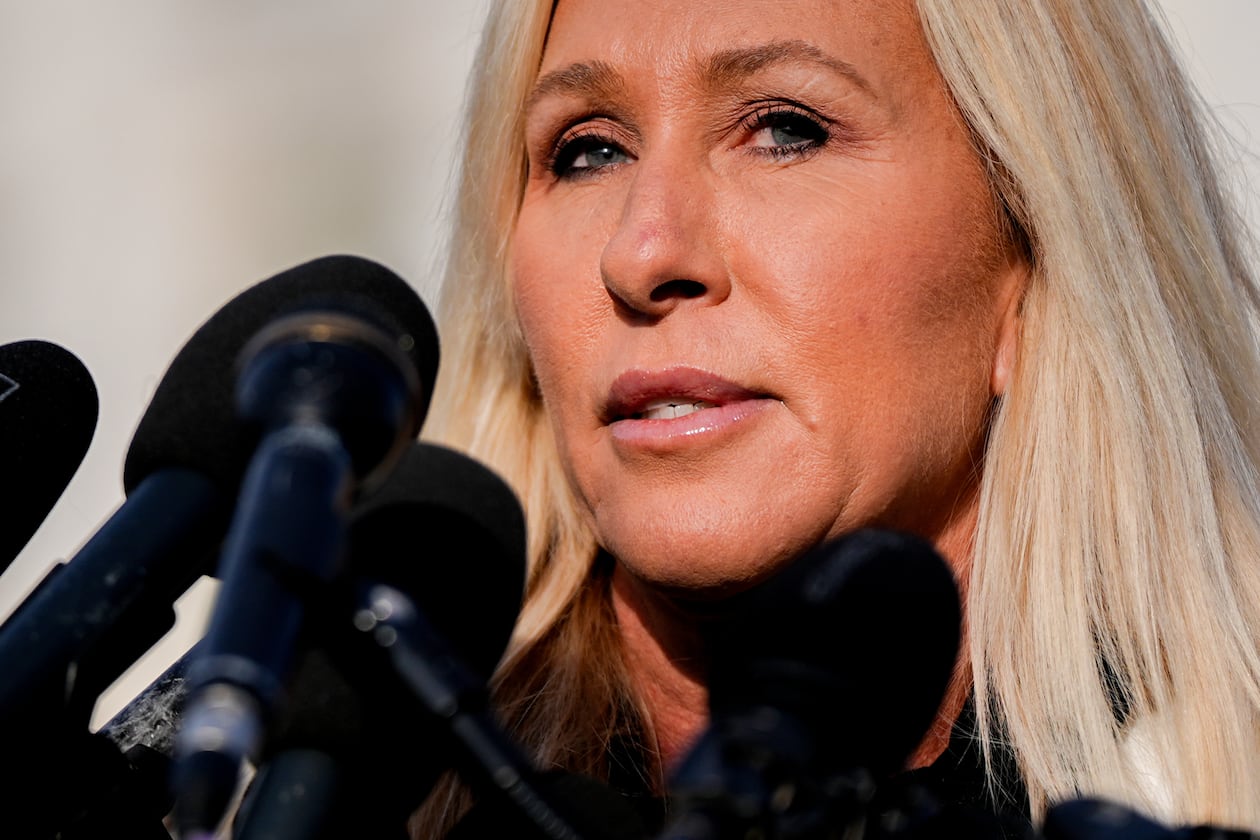 U.S. Rep. Marjorie Taylor Greene's last day in office will be Jan. 5, 2026. (AP Photo/Julia Demaree Nikhinson)