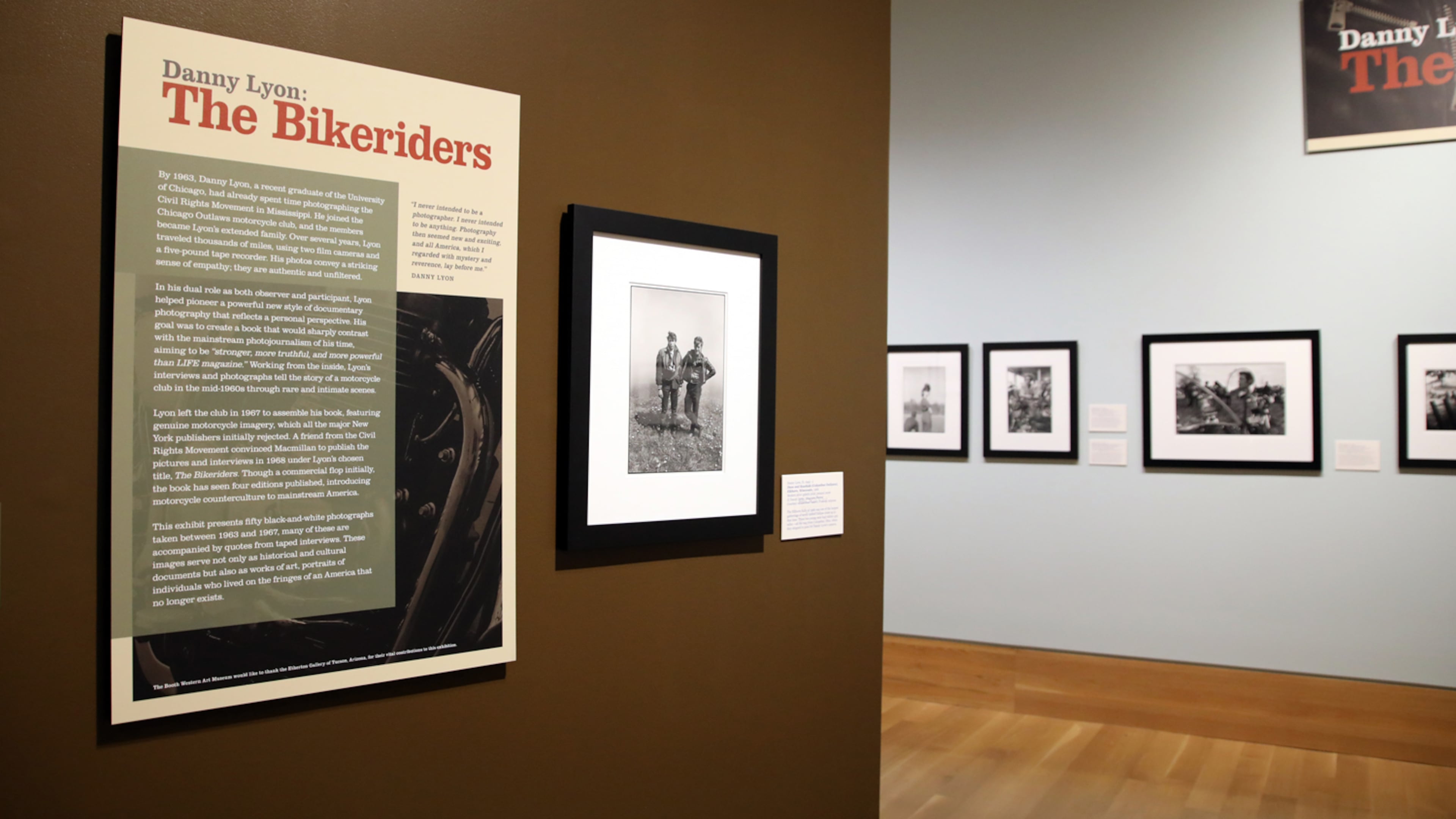 Gallery view of "Danny Lyon: The Bikeriders." (Courtesy of Booth Western Art Museum)
