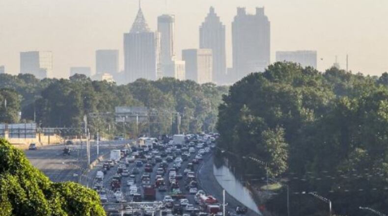 Drivers could face daunting traffic heading into downtown Atlanta on Saturday. JOHN SPINK / JSPINK@AJC.COM