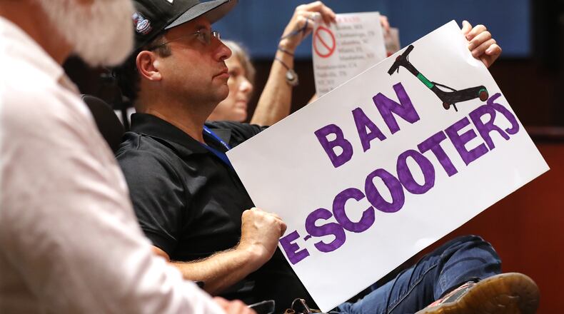 Advocates say electric scooters can help solve Atlanta's traffic mess. Critics say they're a menace to public safety.  Curtis Compton/ccompton@ajc.com