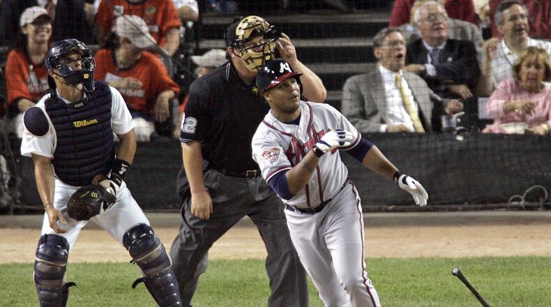 Andruw Jones set the franchise’s then-single-season home run record with 51 in 2005. (File)