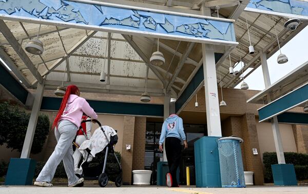 Exterior of South DeKalb Mall, Thursday, February 27, 2025, in Decatur. The mall is in great decline, few stores poor maintenance. (Hyosub Shin / AJC)