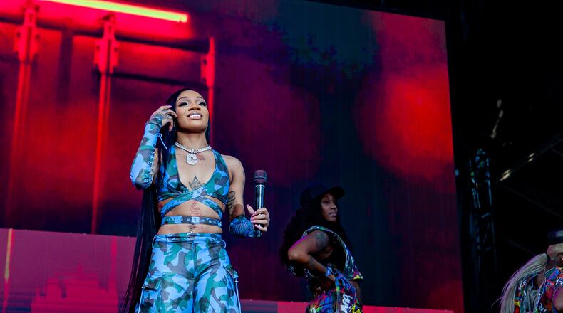 GloRilla, who was arrested Tuesday, is seen during a concert in September 2023 at Piedmont Park.