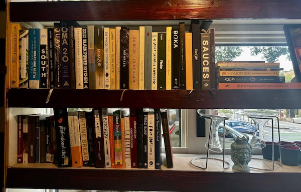 Chef Cody Chassar keeps his collection of cookbooks at Gunshow for his staff to share. (Courtesy of Cody Chassar)