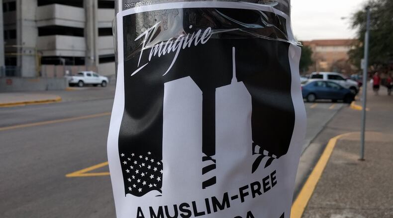 The flyer at 23rd Street and San Jacinto Boulevard, on the University of Texas campus.