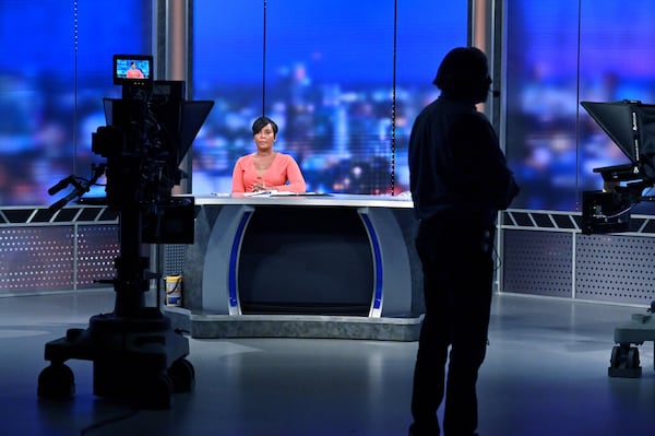 Mayor Keisha Lance Bottoms waits for her cue to discuss the growing coronavirus pandemic on Thursday, March 26, 2020. The segment aired live on WSB-TV Channel 2, CBS46, Georgia Public Broadcasting, 11 Alive, FOX 5 Atlanta and Univision 34 Atlanta at WSB-TV Channel 2. (Hyosub Shin/AJC)