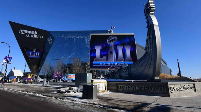 U.S. Bank Stadium in Minneapolis hosts the Super Bowl on Sunday.