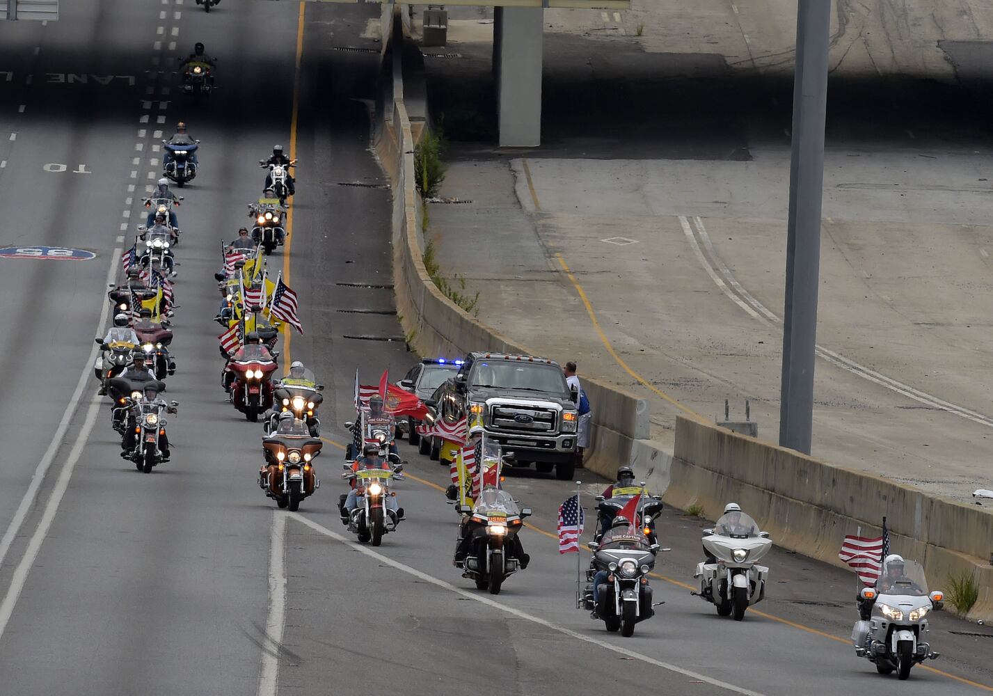 Motorcade for Lance Cpl. Skip Wells