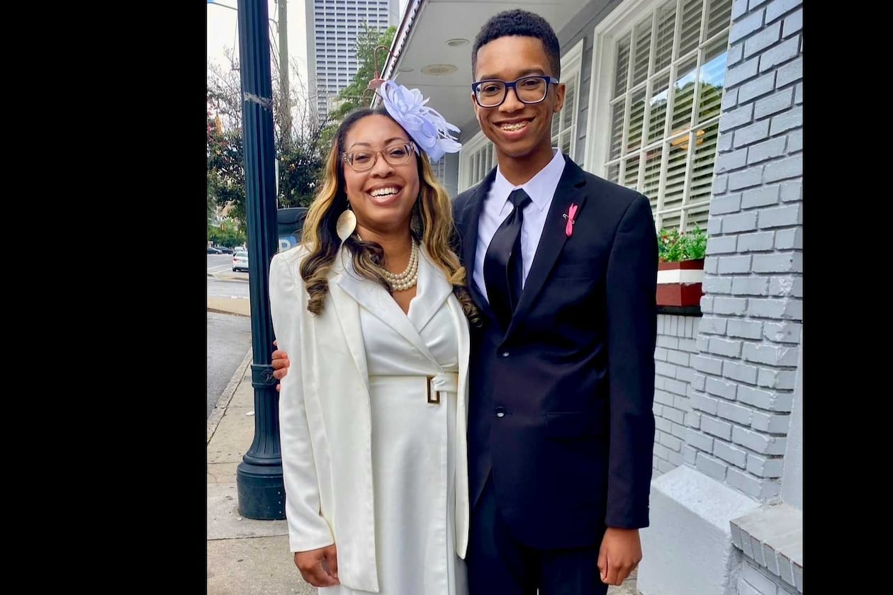 Shavonda Miles, left, said her son, Brandon Nuckles, has shown more focus and improved academically since restricting his screen time. (Courtesy)