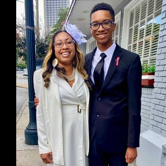 Shavonda Miles, left, said her son, Brandon Nuckles, has shown more focus and improved academically since restricting his screen time. (Courtesy)