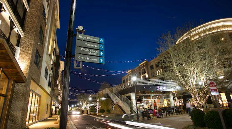 The mixed-use development Avalon is shown Tuesday March 31, 2015, in Alpharetta, Ga.. Many empty nesters are downsizing into mixed-use developments for the lifestyle they offer and the freedom from chores such as yard work.