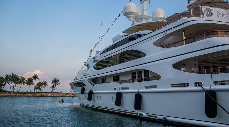 SINGAPORE - APRIL 20: A Super Yacht is seen docked during the Singapore Yacht Show on April 20, 2013 in Singapore. The four day event offers enthusiasts the opportunity to view some of the world's most valuable yachts. (Photo by Chris McGrath/Getty Images)