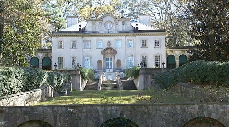 The historic Swan House in Buckhead doubles as President Snow’s mansion in the film.