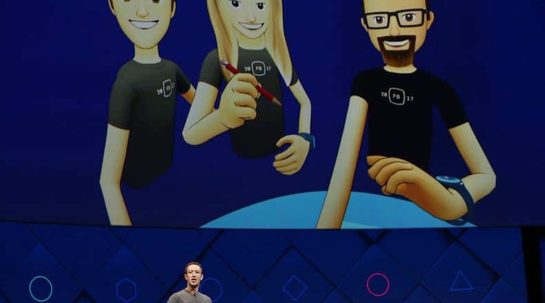 Mark Zuckerberg, Facebook CEO, delivers the keynote address during the F8 Facebook Developers Conference held on Tuesday, April 18, 2017 at the McEnery Convention Center in San Jose, Calif. The annual two-day event explores future technology using new Facebook innovations and products. (Gary Reyes/Bay Area News Group/TNS)