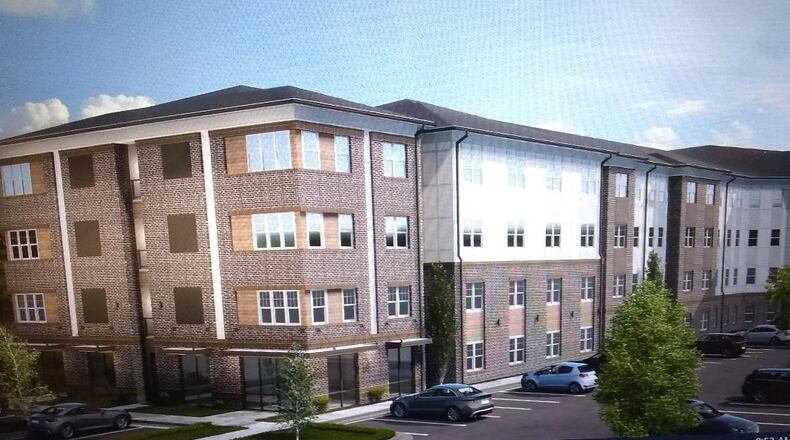 A four-story apartment building will be built at 343 Roselane St. and 361 Petty Drive for senior citizens ages 55+. (Courtesy of Marietta)