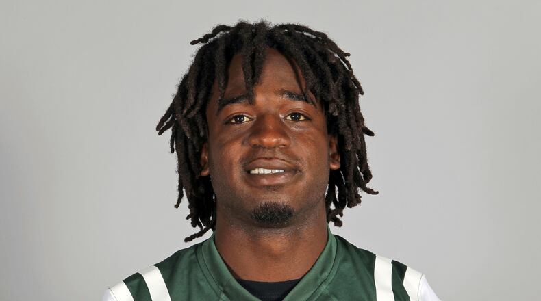 FILE - This is a 2013 file photo showing New York Jets running back Joe McKnight. Former NFL player McKnight has been shot to death following an argument at an intersection with another motorist. Jefferson Parish (La.) Sheriff Newell Normand says it happened about 2:43 p.m. Thursday, Dec. 1, 2016, in Terrytown, a suburb of New Orleans. (AP Photo/File)