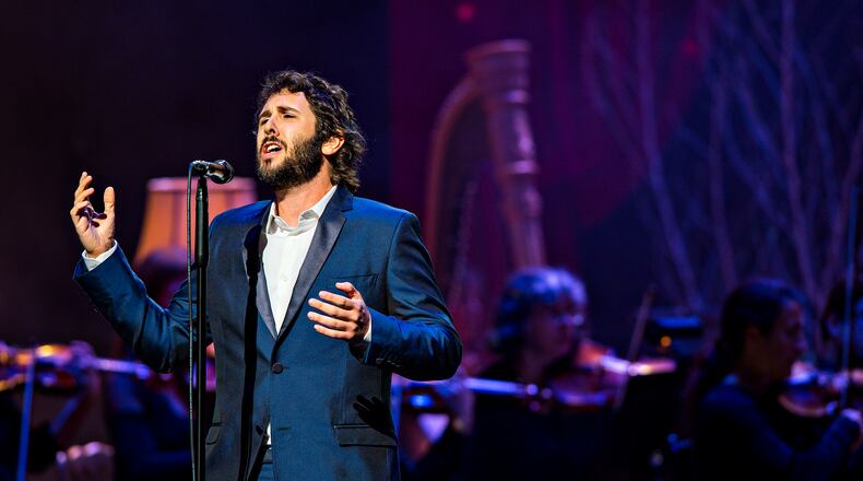 Josh Groban performs on stage at the Cobb Energy Center for Performing Arts in Atlanta on Saturday, September 12, 2015. Groban kicked off his tour supporting “Stages,” his album of Broadway songs. JONATHAN PHILLIPS / SPECIAL