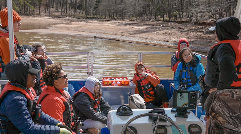 Students and teachers from the Paideia School have been among the groups learning about Georgia's ecosystems with a lesson on the Floating Classroom.