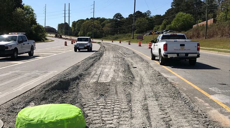 Improvements to the intersection of Bell and McGinnis Ferry roads in Johns Creek continue with the installation of curbs and gutters. CITY OF JOHNS CREEK