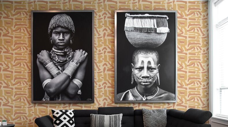 Designer Amber Guyton's wallpaper Tribal Traditions created for Mitchell Black, celebrates African style and heritage.
(Courtesy of Blessed Little Bungalow / Mecca Gamble Photography)