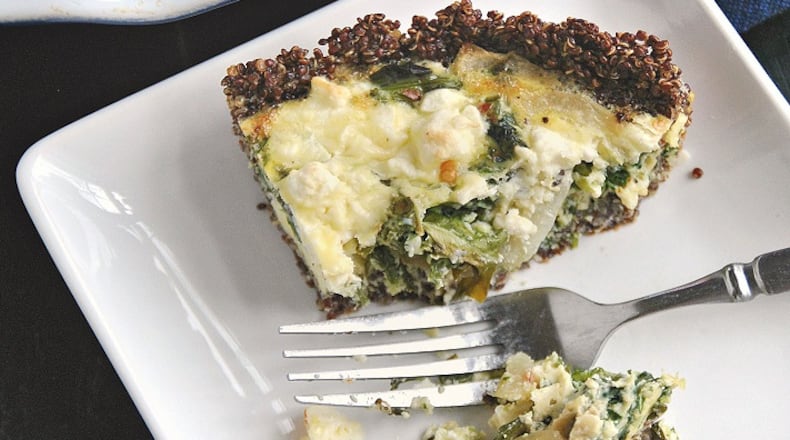 Spinach and Feta Quiche with Quinoa Crust. (Gretchen McKay/Pittsburgh Post-Gazette/TNS)