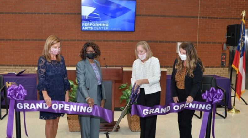 The ribbon is cut for the new Performing Arts Center.