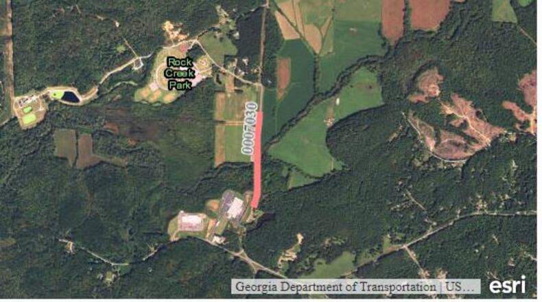 Here’s a satellite view of work getting underway replacing a bridge on Ga. 9 in Dawson County.