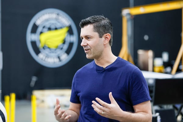 Hermeus co-founder and chairman AJ Piplica speaks during an interview at Hermeus’ Doraville facility on Tuesday, May 12, 2026. (Miguel Martinez/AJC)