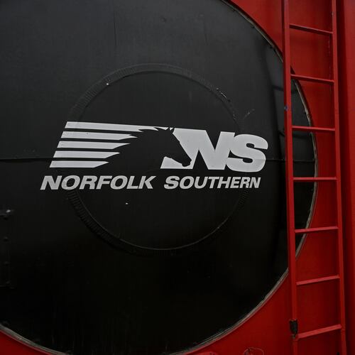 Norfolk Southern’s Safety Train (left) and a Union Pacific car are shown Wednesday, March 24, 2026, in Atlanta. Norfolk Southern's Safety Train provides free, hands-on emergency response training for Atlanta-area first responders. (Hyosub Shin/AJC)