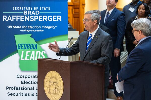 A spokesman for Georgia Secretary of State Brad Raffensperger's office says the Electronic Registration Information Center, commonly known as ERIC, “remains the only large-scale list maintenance tool available to identify voters who have moved out of state and anyone who might fraudulently vote in two ERIC-member states in a general election.” That, the spokesman said, makes it valuable for both maintaining an accurate list of voters and increasing election security. (Arvin Temkar / arvin.temkar@ajc.com)
