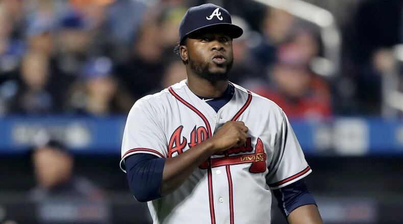 Arodys Vizcaino’s 2.38 ERA over 37 games leads all Braves relievers. (Elsa/Getty Images)