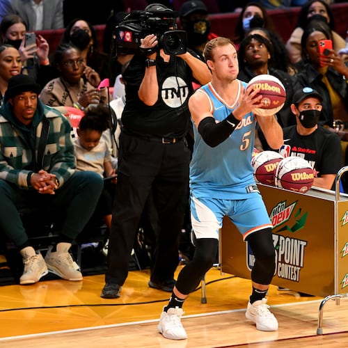 Luke Kennard gives the Hawks an elite 3-point shooting threat. (Jason Miller/Getty Images)