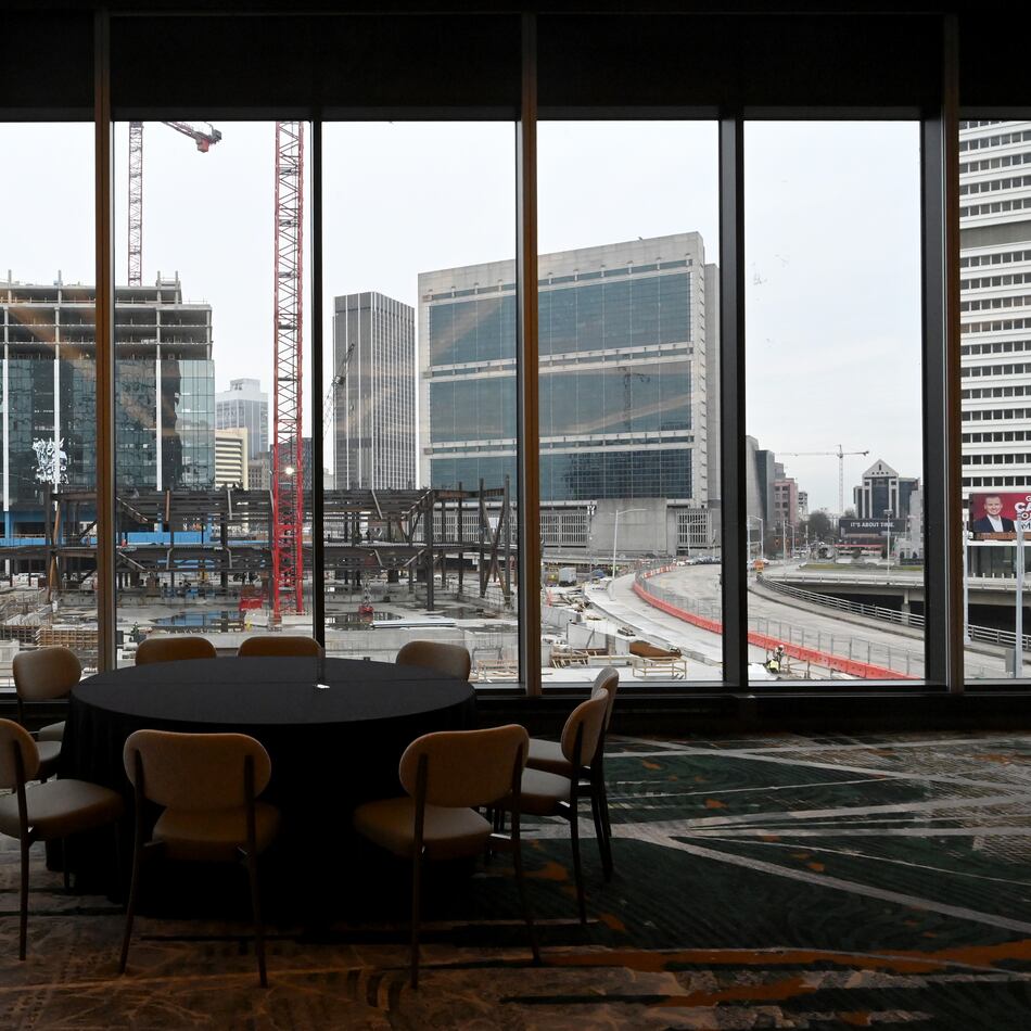 View from the ballroom at Hotel Phoenix during an exclusive tour, Thursday, December 4, 2025, in Atlanta. (Hyosub Shin / AJC)