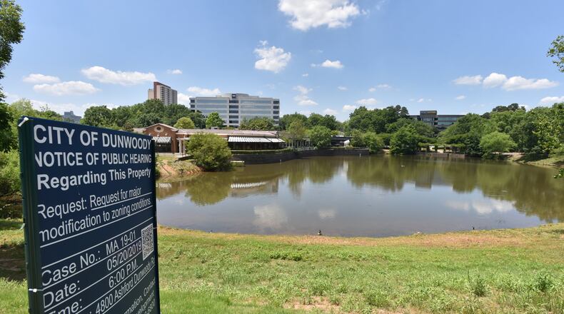 Developers would pave over this pond to build a large new retail center in Dunwoody, if the plan if approved.