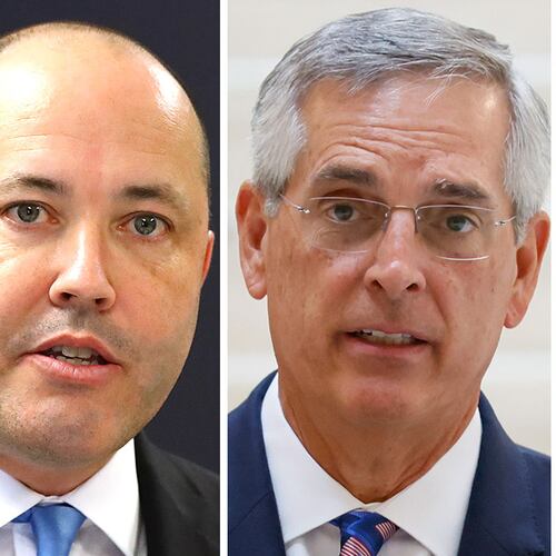 Chris Carr, Brad Raffensperger and Burt Jones. (AJC File)