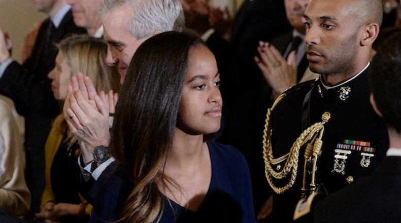Malia Obama leaves the State Dining room of the White House Jan. 12, 2017 in Washington, D.C. (Olivier Douliery/Abaca Press/TNS)