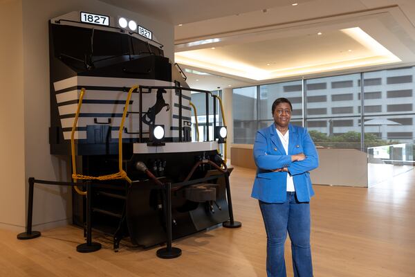 Norfolk Southern's Chief Mechanical Officer Dianne Barnett at the Norfolk Southern building in Atlanta. (Arvin Temkar/AJC)