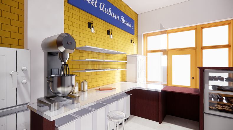 Chef Sonya Jones’ 25-year-old Sweet Auburn Bread Company is in the historic Sweet Auburn district. For a new course at Savannah College of Art and Design, students from various disciplines worked to design a new storefront, logo and interior for the bakery. The designs will be implemented through a grant from Bank of America and Sweet Auburn Works. Photo courtesy of Savannah College of Art and Design