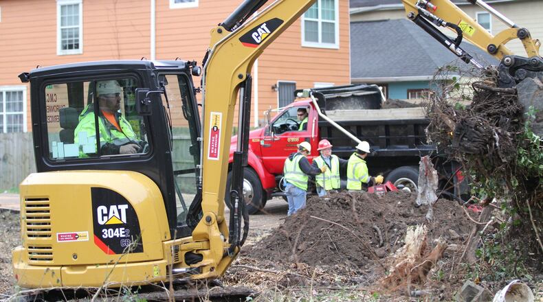 The Environmental Protection Agency has begun excavating and back filling properties on Atlanta’s Westside that were found to have dangerous levels of lead in the soil on Jan. 27, 2020. MIGUEL MARTINEZ / FOR THE AJC