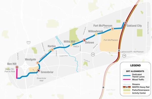 MARTA has proposed a bus rapid transit line along Campbellton Road in southwest Atlanta.