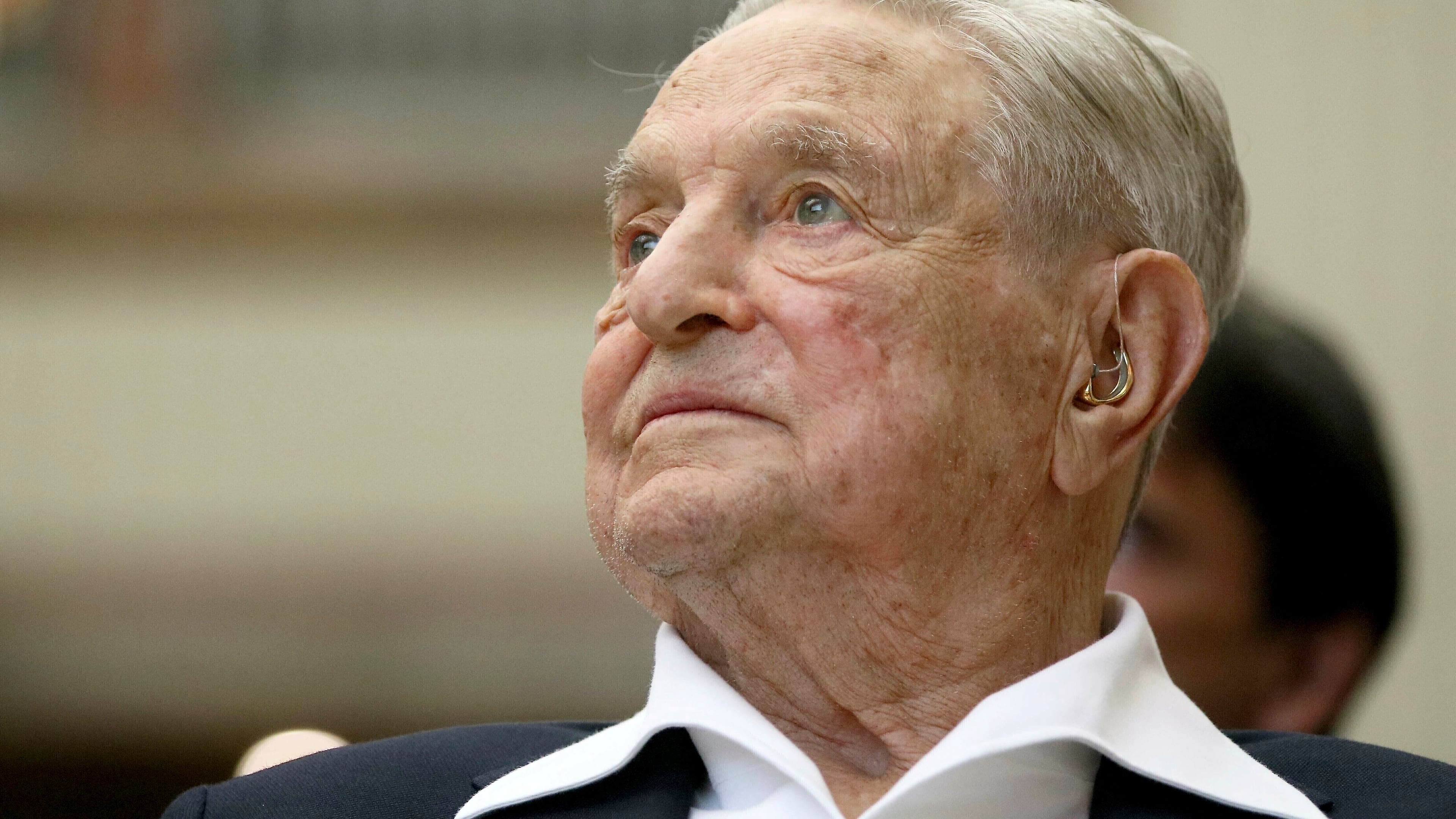 FILE - George Soros, founder and chairman of the Open Society Foundations, attends the Joseph A. Schumpeter award ceremony in Vienna, Austria, June 21, 2019. (AP Photo/Ronald Zak, File)