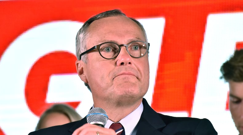 Lt. Gov. Casey Cagle gets emotional as he speaks to his supporters. HYOSUB SHIN / HSHIN@AJC.COM