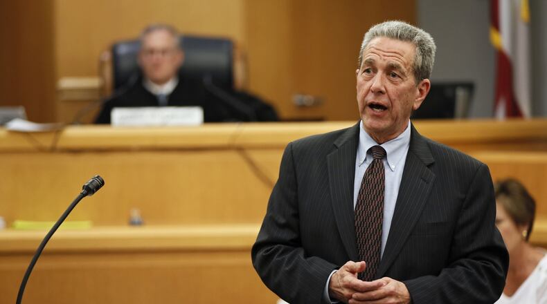 Gwinnett County District Attorney Danny Porter makes his closing statement during the April 2019 death penatly trial of Tiffany Moss. BOB ANDRES / BANDRES@AJC.COM