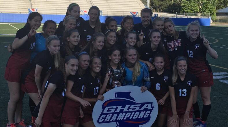 Lambert's girls soccer team was one of five state champions for the Forsyth County school this academic year.
