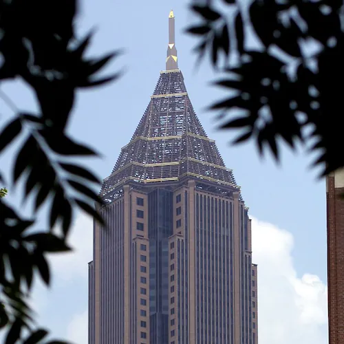 Atlanta law firm Troutman Pepper Locke, located inside the Bank of America Plaza, has been hit with a data breach and an associated lawsuit. (AJC file photo)